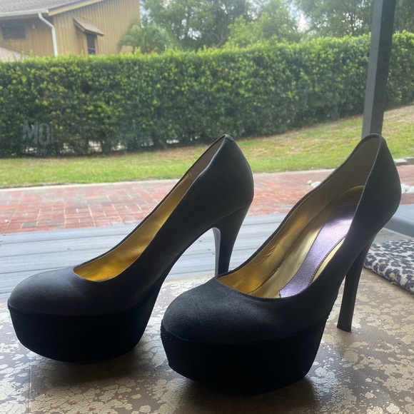Hale’ Bob “Vero Cuoio” platform pump. Gray& black soft leather upper. Size 8 1/2 - Picture 1 of 13